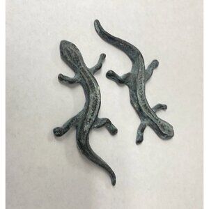 Miniature Bronze 3” Lizard Figurine Has A Green Patina LOT 2